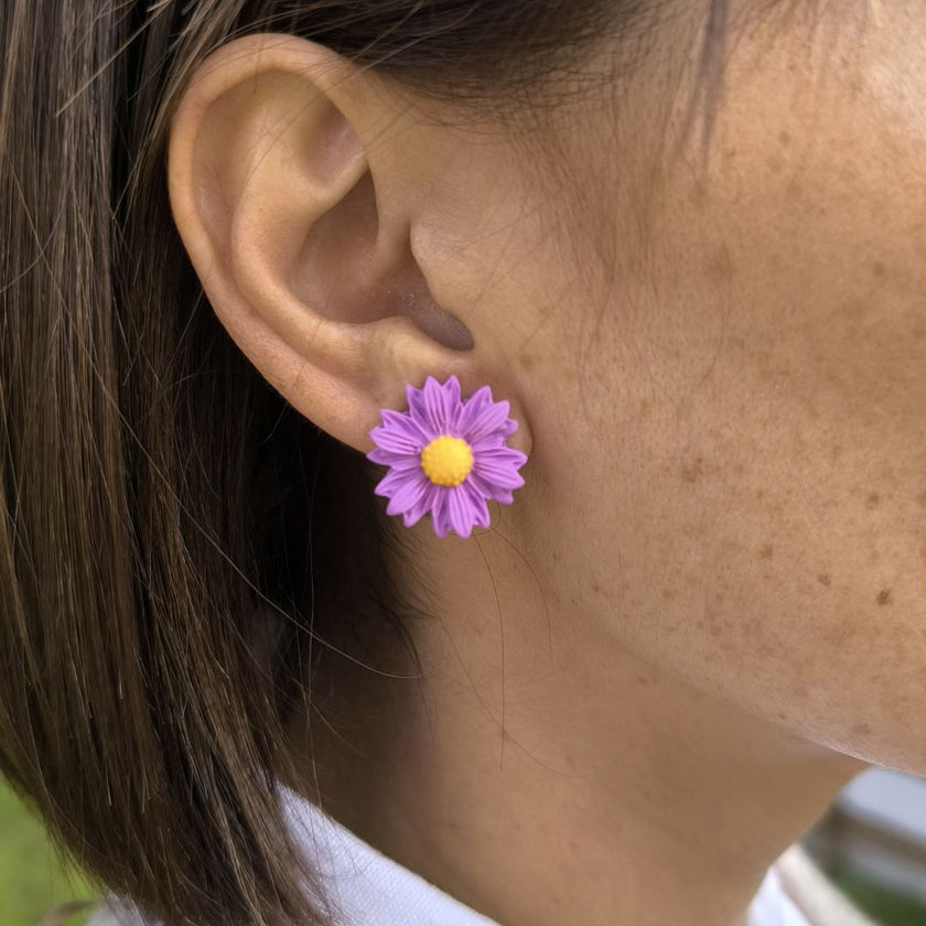 Daisy Minimalist Küpe - Lavender v2