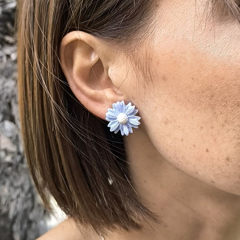 Daisy Minimalist Küpe - Sky Blue